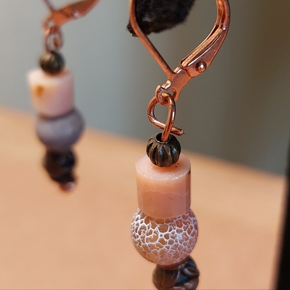 Hand made drop earrings - Picture 2 of 2